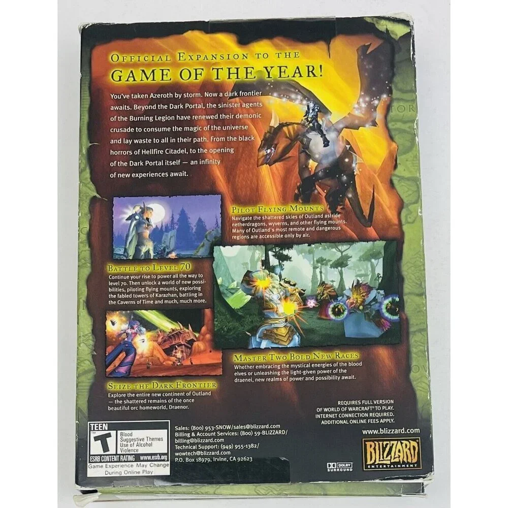 Lot 2 PC Computer Games Warlock & World of Warcraft Burning Crusade Expansion